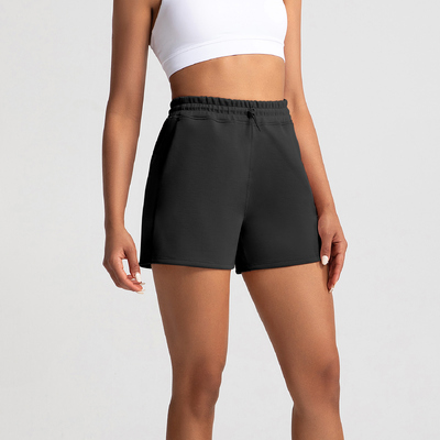 kopen Creamy Soft Cotton Blend Vrouwen Sweat Shorts met elastische taille zijzakken online manufacture