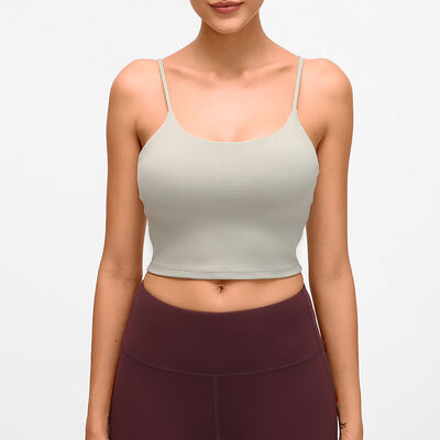 comprar Camiseta de yoga cortada de nylon de mujer con sujetador delgado y ajuste de humedad online manufacture