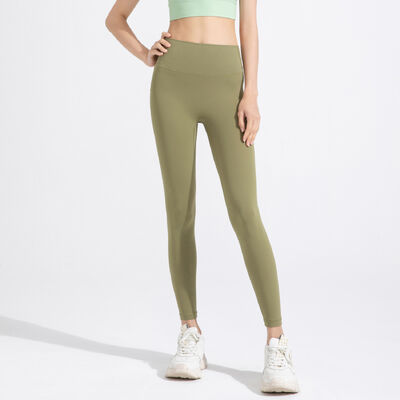 comprar Leggings de ioga femininas de cintura alta verde oliva, ajuste de compressão, tecido elástico em 4 direções online manufacture