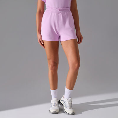 kopen Elastische tailleband vrouwen yoga shorts hoge taille licht grijs zacht met zakken online manufacture