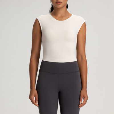 acheter Verte d'olive Femmes Vêtements d'exercice haut coupé beurre doux sans manches humidité Wicking online manufacture