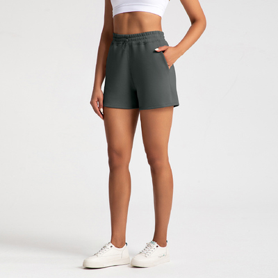 comprar Calças de atletismo de cintura elástica feminina, de cintura alta, de tecido flexível, com corda de tração online manufacture