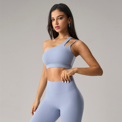 Mua Đeo dây đai không đối xứng thể thao áo ngực đai cao leggings thiết lập mồ hôi Wicking cho tập thể dục tập thể dục yoga online manufacture