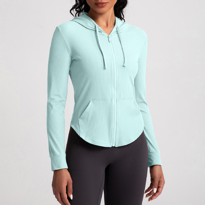 acheter Vêtement de yoga pour femmes à la fermeture à glissière, étirable avec poche de kangourou. online manufacture