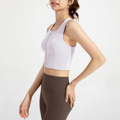 kopen Vrouwen voor Zip Yoga Sport BH Zwart Hoge Ondersteuning Zweet Wicking Stof online manufacture