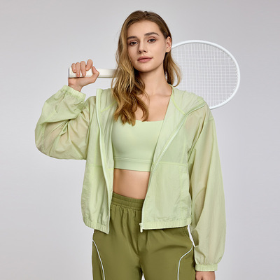 comprare Giacca in nylon con protezione solare, ad asciugatura rapida, con cappuccio e protezione UV, leggera da donna online manufacture