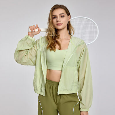 Buy Nylon Sun Protection Jacket Quick Dry UV Protective Hooded Lightweight for Women online manufacture