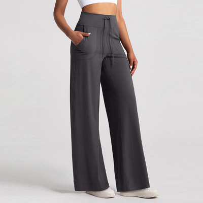 comprare Pantaloni scrub a gamba larga con tasche multiple elasticizzati a vita alta per abbigliamento medico da donna online manufacture