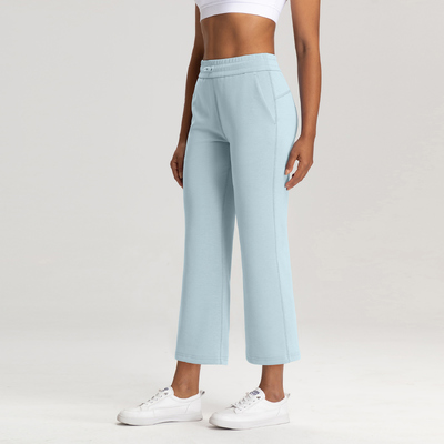 satın al Kadınlar için kesilmiş geniş bacaklı yoga pantolonları 7/8 uzunluk Kırmızı 56% Poliester 6% Spandex online manufacture