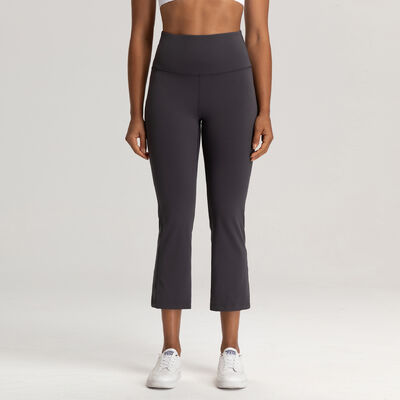 Beli High Waisted Flare Capri Leggings Gray Kelembaban Wicking potong Panjang untuk Pilates online manufacture