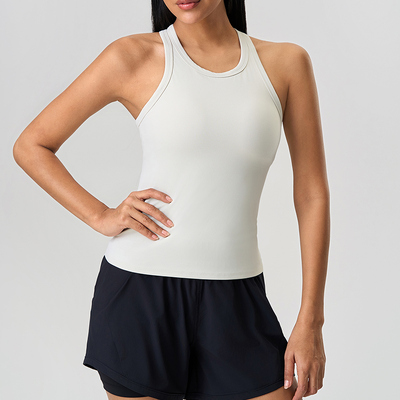 Beli Wanita Olive Green Racerback Latihan Tank Top Kelembaban Wicking Slim Fit online manufacture