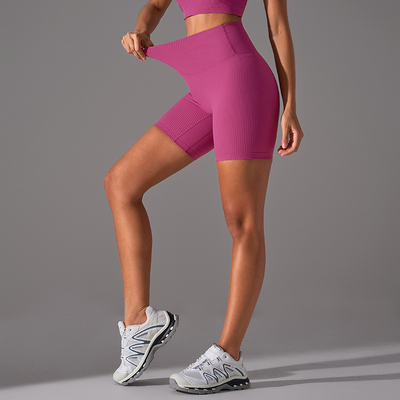 comprare Calzoncini da yoga da donna a vita alta a nervatura compressivi 5