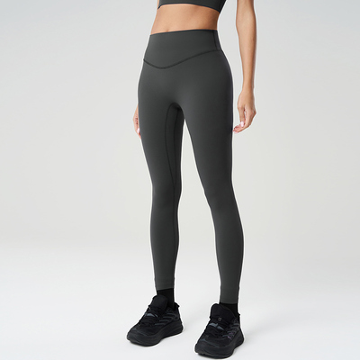 satın al Yüksek Belli Kömür Uzun Yoga Leggings Tereyazı Yumuşak 4 Yolu Spor Salonu Koşusu online manufacture