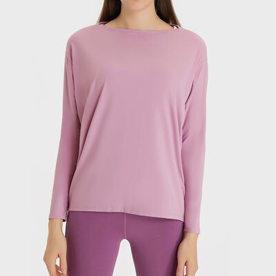 Buy Soft Modal Long Sleeve Boat Neck Top and Leggings Set Dusty Blue Stretchy Breathable online manufacture