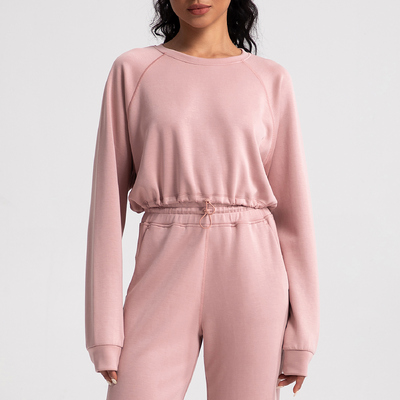 comprare Set pigiama rosa cipria con maniche a raglan in morbido misto modal, vestibilità comoda per rilassarsi in casa e uscite informali online manufacture