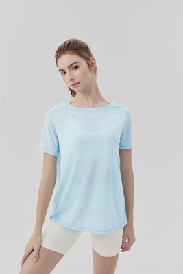 Beli T-Shirt Latihan Berlengan Pendek Putih Ringan untuk Yoga dan Kebugaran, Atasi dan Soft Activewear Top online manufacture