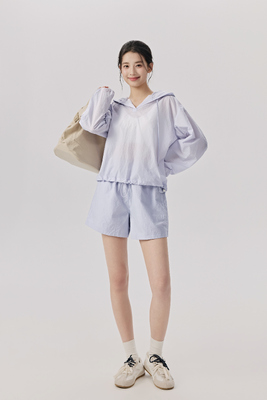 comprare Set con cappuccio leggero per protezione solare in morbido lavanda, tessuto traspirante ad asciugatura rapida per attività all'aperto casual e abbigliamento quotidiano online manufacture