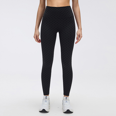 comprar Leggings Pretas de Bolinhas de Cintura Alta, Calças de Yoga Macias e Elásticas para Treino e Uso Casual online manufacture